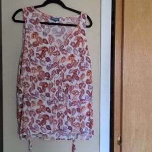 Floral tanktop XL modcloth red and orange